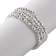 Electroplate Beads Strands, Faceted, Round, Silver Plated, 2x2mm, Hole: 0.5mm, about 186~209pcs/strand, 13.78~16.14''(35~41cm)(EGLA-H104-01F)