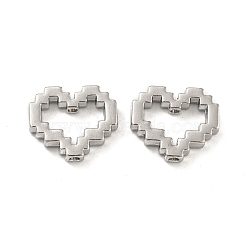 Alloy Beads, Long-Lasting Plated, Lead Free & Cadmium Free & Nickel Free, Heart Shape, Platinum, 13.5x16x3.5mm, Hole: 1.6mm(PALLOY-K020-13A-P)