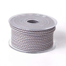 Braided Cowhide Cord, Leather Jewelry Cord, Jewelry DIY Making Material, Slate Gray, 6mm, about 16.4 yards(15m)/roll(WL-I004-6mm-04)