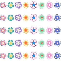 SUNNYCLUE 400Pcs 8 Style Handmade Polymer Clay Cabochons, Flower, Mixed Color, 50pcs/Style(CLAY-SC0001-15)