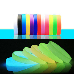 Blank Wristband, Mixed size Silicone Bracelets, Mixed Color, 6mm/12mm/19mm, Inner Diameter: 46~66mm, 200g/bag(Free-03B)