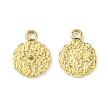 304 Stainless Steel Pendant Rhinestone Settings, Flat Round, Real 14K Gold Plated, Fit for 1.2mm Rhinestone, 15.5x11.5x1.8mm, Hole: 2.2mm
