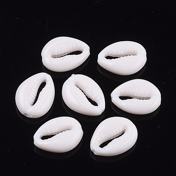 Opaque Acrylic Beads, Cowrie Shell, Seashell Color, 17.5x13.5x5.5mm, Hole: 2mm