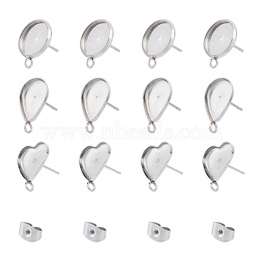 Stainless Steel Color Mixed Shapes 304 Stainless Steel Earring Settings