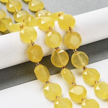 Natural Yellow Agate Beads Strands(G-NH0004-043)-2