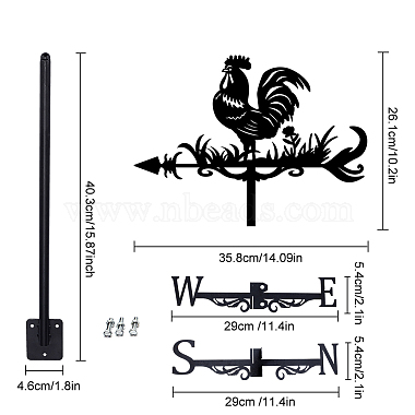 Железный указатель направления ветра орангутанга(AJEW-WH0265-012)-2