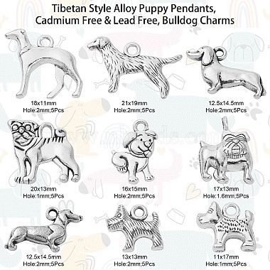 pendentifs chiot en alliage de style tibétain(TIBEP-CJ0001-18)-2