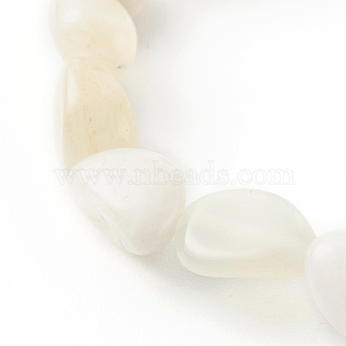 Bracelets extensibles en perles de pierre de lune blanche naturelle pour enfants(X-BJEW-JB06250-02)-4