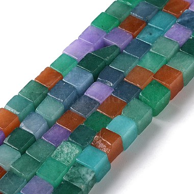 Mixed Color Cube White Jade Beads
