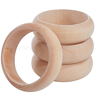 Unfinished Wood Plain Bangle for Women, Moccasin, Inner Diameter: 2-5/8 inch(6.75cm)(BJEW-WH0018-17)