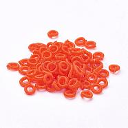 (Holiday Stock-Up Sale)Polyester Weave Beads, Ring, Tomato, 6x2mm, Hole: 3mm, about 200pcs/bag(WOVE-N003-64)