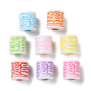 Opaque Acrylic Beads, Craft Style, Column, Mixed Color, 9.5x8.5mm, Hole: 3mm, about 1000pcs/500g(SACR-P031-18A)