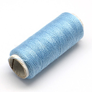 402 Polyester Sewing Thread Cords for Cloth or DIY Craft, Light Blue, 0.1mm, about 120m/roll, 10rolls/bag(OCOR-R027-28)