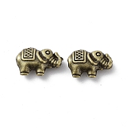 Tibetan Style Alloy Beads, Cadmium Free & Lead Free, Elephant, Antique Bronze, 8x13x4mm, Hole: 1mm(FIND-Q094-31AB)