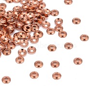 Brass Tiny Bead Cones, Rose Gold, 3x1mm, Hole: 1mm, about 450pcs/10g(X-KK-O043-04RG)