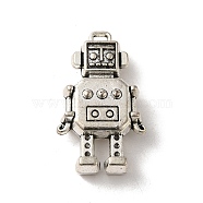 Tibetan Style Alloy Pendant Rhinestone Settings, Cadmium Free & Lead Free, Robot, Antique Silver, 33x19.5x8.5mm, Hole: 1.5x3mm, Fit For 1mm Rhinestone(FIND-A038-16AS)