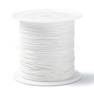 Nylon Chinese Knot Cord, Nylon Jewelry Cord for Jewelry Making, White, 0.4mm, about 28~30m/roll(NWIR-C003-02Y)