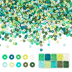 SUPERFINDINGS Eco-Friendly Handmade Polymer Clay Beads, Disc/Flat Round, Heishi Beads, Mixed Color, 4x1mm, Hole: 1mm, 10 colors, 380pcs/color, 3800pcs,(CLAY-FH0001-02A-02)