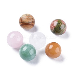 Gemstone Beads, Gemstone Sphere, No Hole/Undrilled, Round, Antique White, 17.5~18mm(G-L564-004-D)