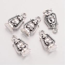 Tibetan Style Zinc Alloy Pendants, Lead Free & Cadmium Free, Lantern, Antique Silver, 20x10x7mm, Hole: 2.5mm, about 250pcs/500g(TIBEP-R334-164AS-RS)