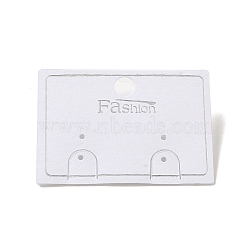 Paper & Plastic Earring Display Card with Word Fashion, Used For Earrings, Rectangle, White, 3.5x5x0.95cm(X-CDIS-L009-12)