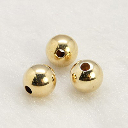 Yellow Gold Filled Beads, 1/20 14K Gold Filled, Cadmium Free & Nickel Free & Lead Free, Round, 8mm, Hole: 2mm(KK-G156-8mm-1)
