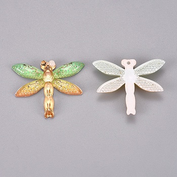Plastic Pendants, Dragonfly, Colorful, 26.5x31.5x4.5mm, Hole: 1.2mm