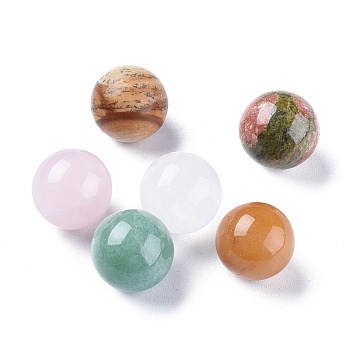 Gemstone Beads, Gemstone Sphere, No Hole/Undrilled, Round, Antique White, 17.5~18mm