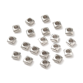 CCB Plastic Beads, Square, Platinum, 4x4x2mm, Hole: 2.3mm