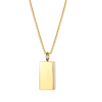 Stainless Steel Geometric Cube Pendant Necklaces for Women