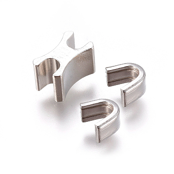Clothing Accessories, Brass Zipper Repair Down Zipper Stopper and Plug, Platinum, 8.5x5x4.5mm, 4.5x5.5x3mm