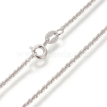 925 Sterling Silver Chain Necklaces, with Spring Ring Clasps, Platinum, 17.7 inches(45cm), 1.5mm, Link: 0.3mm(STER-L059-12A)