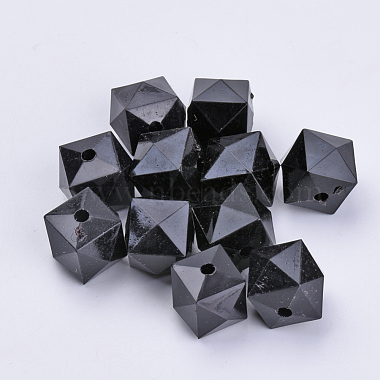 10mm Black Cube Acrylic Beads