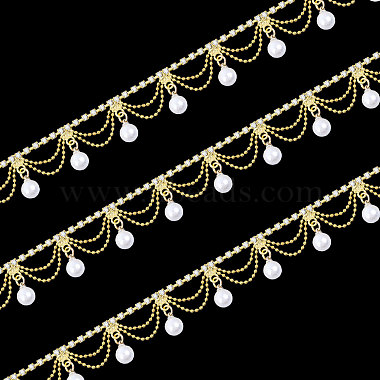 WhiteSmoke Iron+Glass Rhinestone Banding Trim Chain