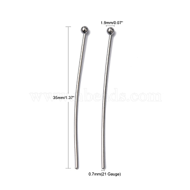 304 Stainless Steel Ball Head Pins(X-STAS-M010-35mm-01)-5