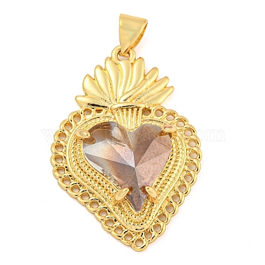 Real 18K Gold Plated Bisque Strawberry Brass+Cubic Zirconia Pendants