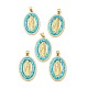 Rack Plating Brass Micro Pave Cubic Zirconia with Synthetic Opal Pendants(KK-D088-22G)-1
