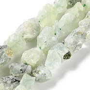 Raw Rough Natural Prehnite Beads Strands, Nuggets, 4~11x4.5~14.5x4.5~14.5mm, Hole: 0.8mm, about 41~43pcs/strand, 15.35~15.94''(39~40.5cm)(G-B065-C06)