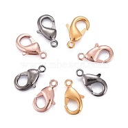 Brass Lobster Claw Clasps, Parrot Trigger Clasps, Cadmium Free & Nickel Free & Lead Free, Mixed Color, 12x7x3mm, Hole: 1mm(KK-902-M)