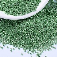 MIYUKI Delica Beads, Cylinder, Japanese Seed Beads, 11/0, (DB1844) Duracoat Galvanized Dark Mint Green, 1.3x1.6mm, Hole: 0.8mm, about 2000pcs/10g(X-SEED-J020-DB1844)
