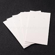 Paper Earring Card, with Three Holes, White, 90mm long, 50mm wide(X-JPC016Y)
