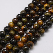 Natural Tiger Eye Bead Strands, Round, 6mm, Hole: 1.2mm, about 69pcs/strand, 14.9 inch~15.5 inch(G-P230-06-6mm)