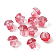 Transparent Glass Beads, Mushroom, Cerise, 13.5x13.5mm, Hole: 1.6mm(GLAA-CJC0002-07B)