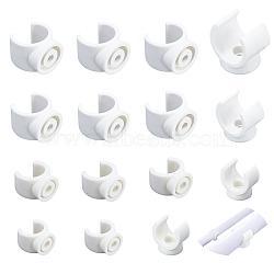 CHGCRAFT 40Pcs 4 Style PVC Plastic U-Hook Holder, Talon Clamps Pipe Support, White, 21.5~30x21.5~30x16.5~25.5mm, Hole: 5~6mm, Fit for 15.5~24mm Diameter Pipe(FIND-CA0005-29)