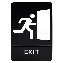Acrylic Indicator, with Word Exit, for Wall Door Accessories Sign, Rectangle, Black, 225x150x15mm(AJEW-WH0329-61A)