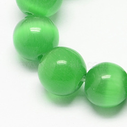 Cat Eye Beads Strands, Round, Sea Green, 12mm, Hole: 1.5mm, about 33pcs/strand, 14.5 inch(CE-R002-12mm-20)