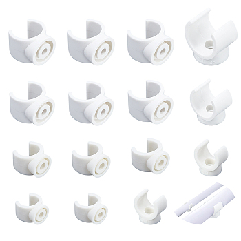 CHGCRAFT 40Pcs 4 Style PVC Plastic U-Hook Holder, Talon Clamps Pipe Support, White, 21.5~30x21.5~30x16.5~25.5mm, Hole: 5~6mm, Fit for 15.5~24mm Diameter Pipe