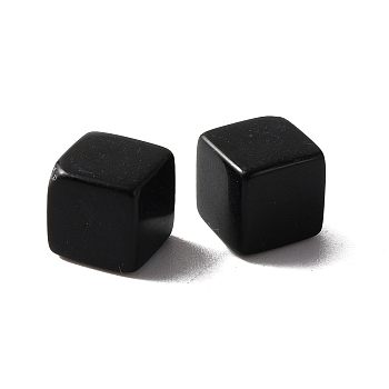 Opaque Acrylic Beads, Cube, No Hole, Black, 7.5x7.5x7.5mm