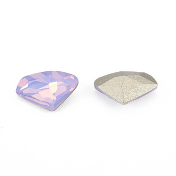 K9 Glass Rhinestone Cabochons, Pointed Back & Back Plated, Faceted, Diamond, Violet, 9x14x4.5mm