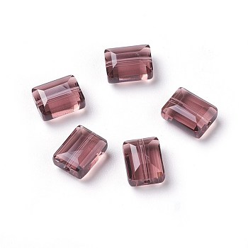Imitation Austrian Crystal Beads, Grade AAA, Faceted, Rectangle, Purple, 10x12x5.5mm, Hole: 0.9~1mm